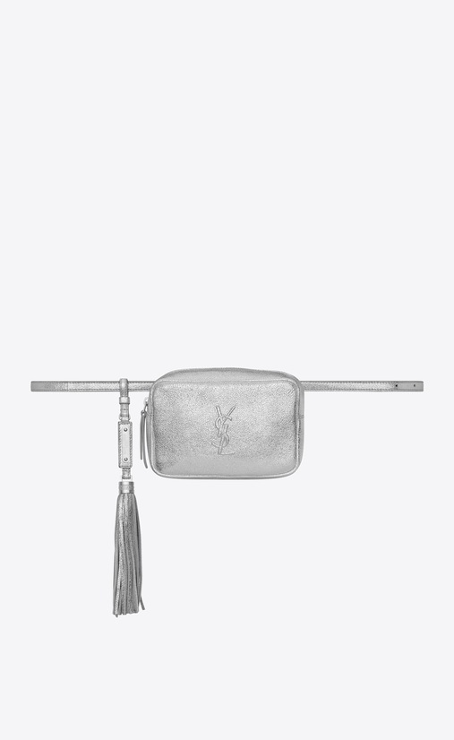 lou belt bag in metallized leather